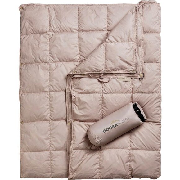 NOORA NORTH Down Camping Blanket 650 Fill Lightweight Packable DUSTY ROSE - Picture 1 of 9